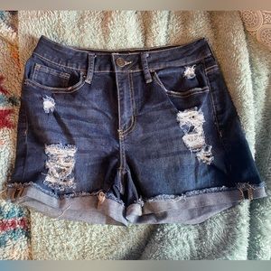 SO distressed jean shorts. juniors size 7 or 28 women’s.